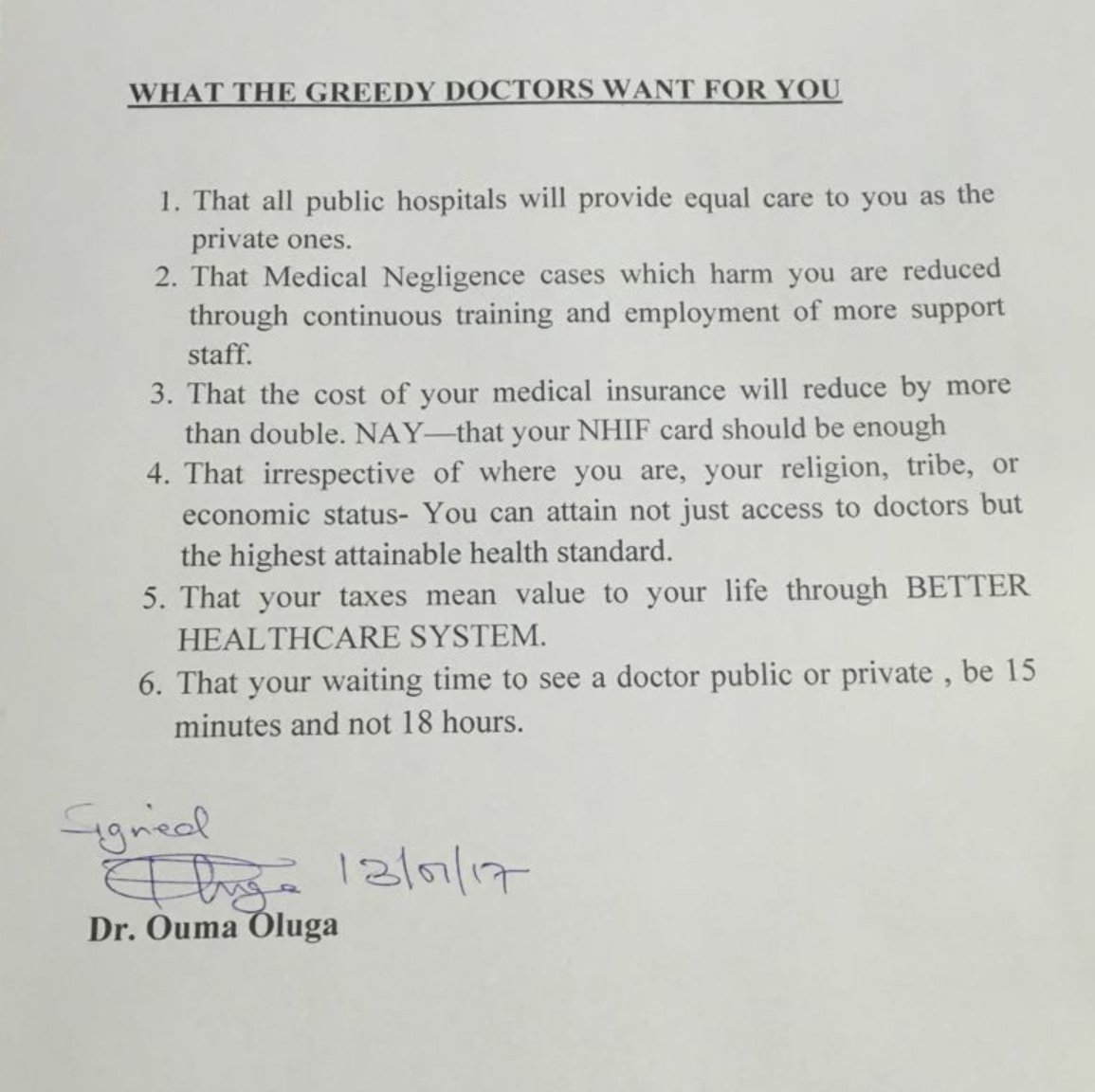 fnoluga's tweet photo. #GreedyDoctors and #DaktariRudiKazi negativity sponsored by GoK at Kshs 20 million to 36 bloggers. #implementcba https://t.co/9PvjZbHC66