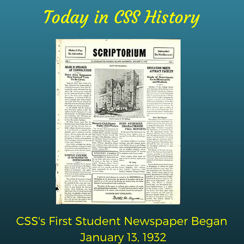 CSS_Lib's tweet photo. #otd in 1932, CSS's first student newspaper, the Scriptorium, began. Check it out! https://t.co/Dq1txt2PNK #CSSArchives #CSSLibrary #tih https://t.co/MRDMhsmvKj