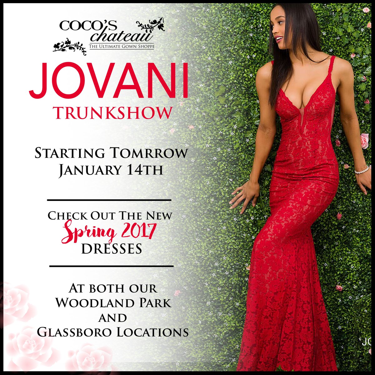 #Jovani #TrunkShow starting #Tomorrow at #CocosChateau #Prom2k17