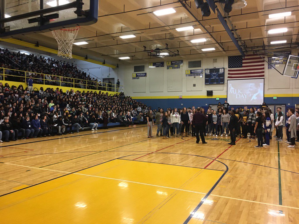Coach_warrior's tweet photo. I love the diversity of my student body @TheRealHazenHS #MLKassembly https://t.co/9LEFCu2yP9
