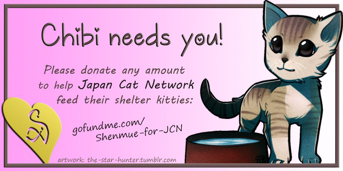 TeamYuNeedsYOU's tweet photo. Together, the #Shenmue community can achieve great things. Donations big and small still needed by this cat shelter: https://t.co/o244yqceCe https://t.co/mphoxvm850