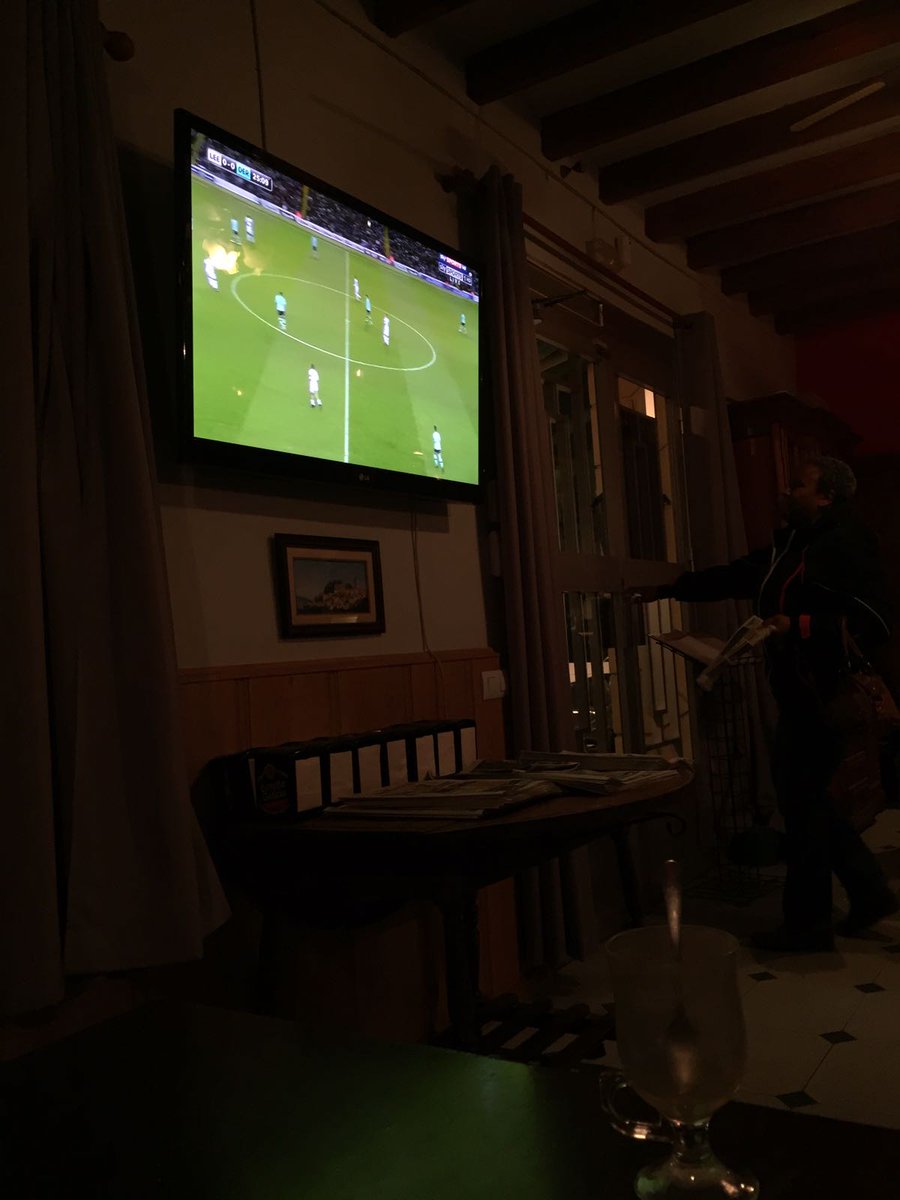 Hot chocolate and Leeds game in a Spanish bar.  Like watching Barcelona at the moment! Cracking evening