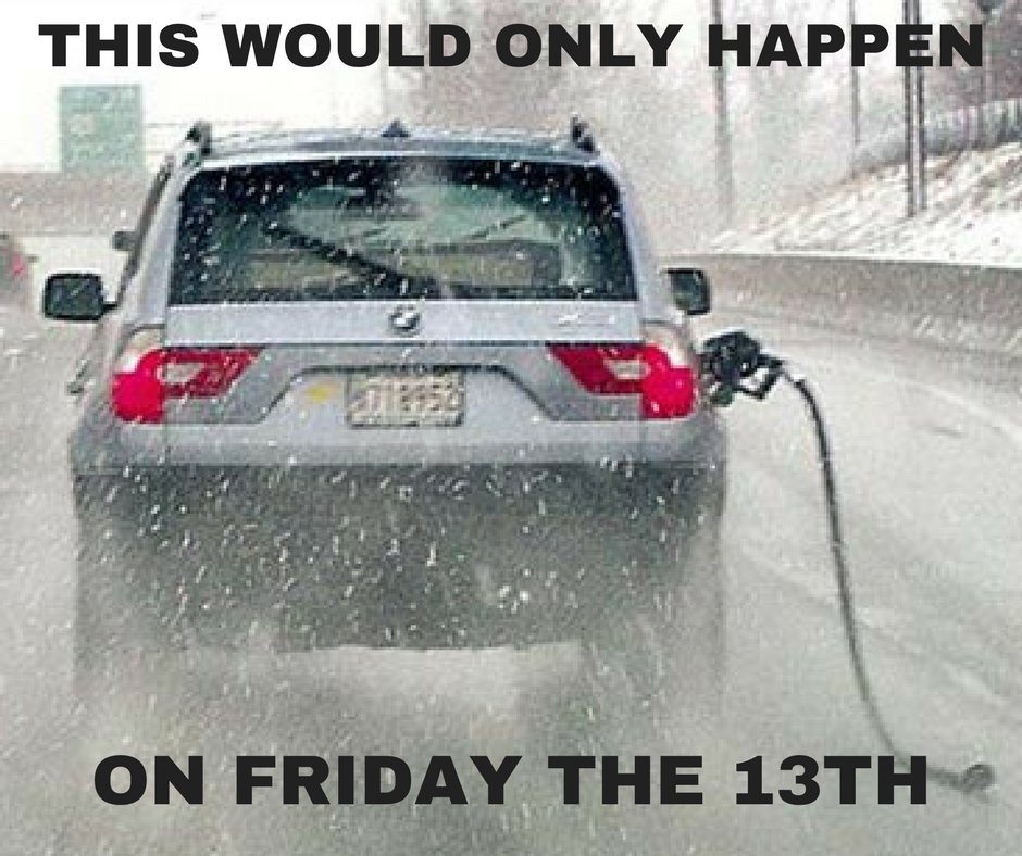 NorthHallTire's tweet photo. Has anyone else noticed weird things happening today? #FridayThe13th https://t.co/Zm4eS27znd