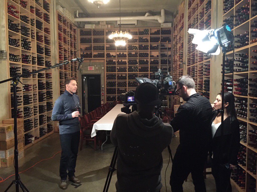 BryanMcCaw's tweet photo. At @barberiansTO with @johnszabo & @AngleMediaGroup filming the start of a wine revolution #ProjectRubicon #wax https://t.co/qwsJk7vJxu