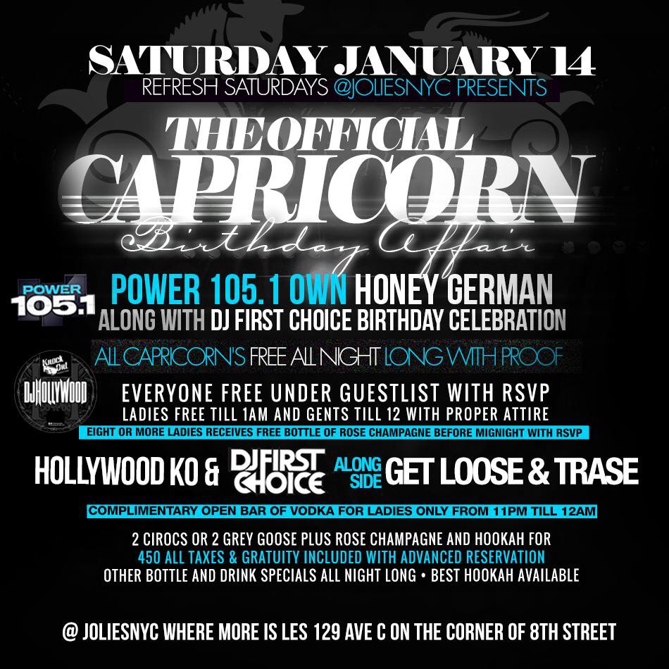 HenryAmnesia's tweet photo. #saturday 1/14 @joliesnyc b-day bash 🎂 for @honeygerman &amp; @djfirstchoice 🎧 music by @djhollywoodko @djfirstchoice @djgetloose @djtrase https://t.co/tTePnqvT7v