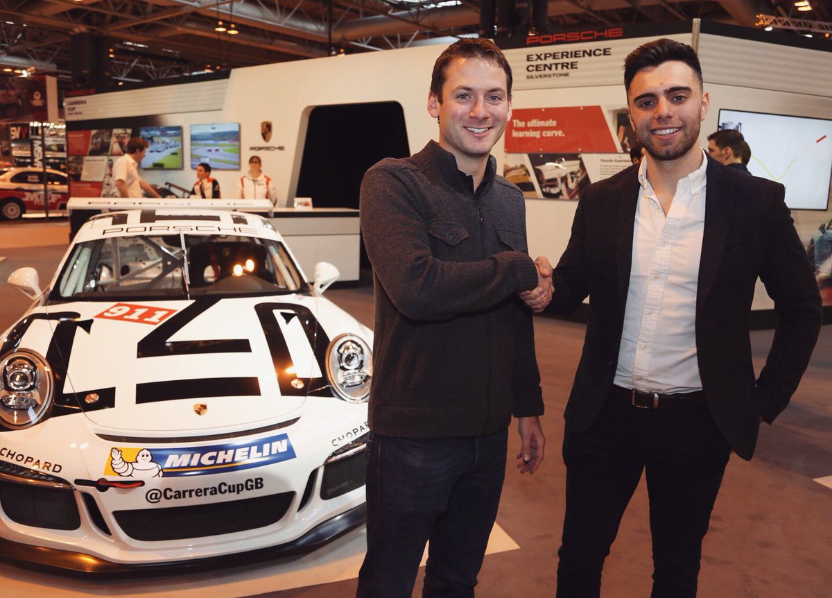 DinoZamparelli's tweet photo. Delighted to announce I'll be gunning for the 2017 Porsche Carerra Cup GB title with Mr Le Mans winner himself Nick Tandy's team, JTR! 😉💪🏽 https://t.co/DeTn9w8cj4
