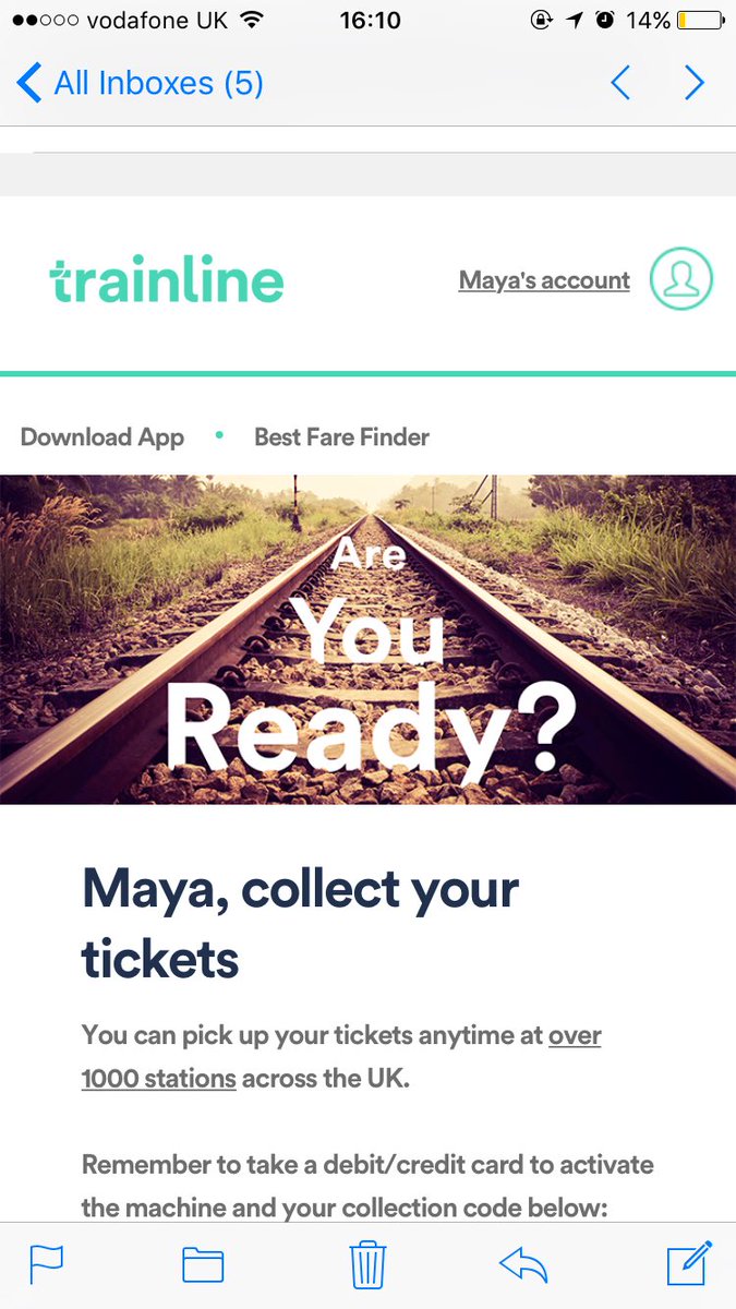 BattleMaya's tweet photo. @thetrainline hi guys, I got an email saying south west trains are down so I can refund my booking, which I did but it says I'm still going https://t.co/BIwyUhN9Gs