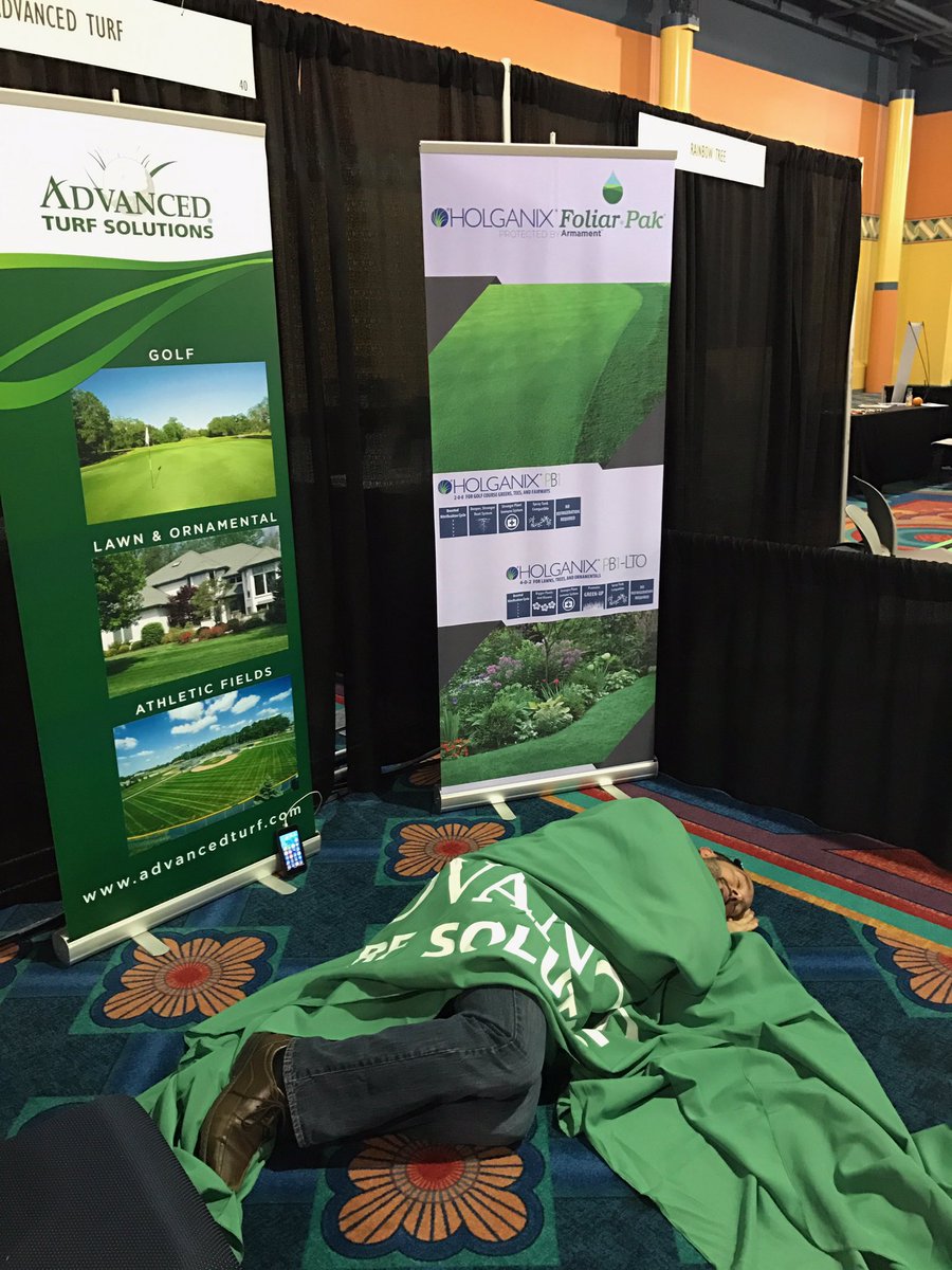 AaronBucci's tweet photo. Great time @RealGreenSystem conference. Probably overstayed our welcome a bit? Thanks @AdvancedTurf for the opportunity! #imakebaddecisions https://t.co/rX9UuP9Za5