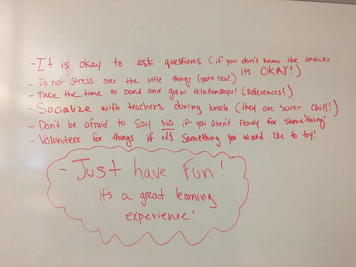 lil_rae123's tweet photo. #FLPL20199 here's some tips for your first day of placement! You will all do great! 🐻 https://t.co/sATLgd3187