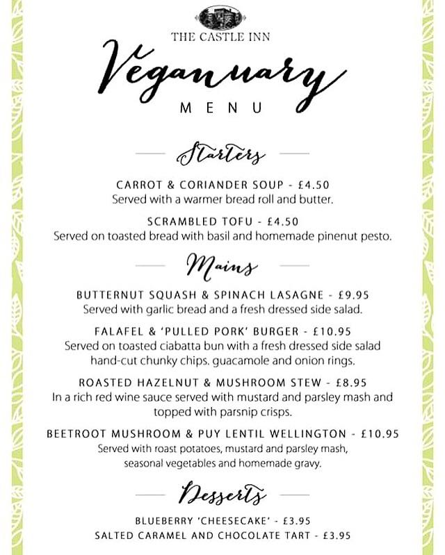 rozrogo's tweet photo. The Castle Inn Skipton ❤️ Veganuary!!  @WeAreVeganuary Real Portions for Real People! https://t.co/rWs6QI17YX