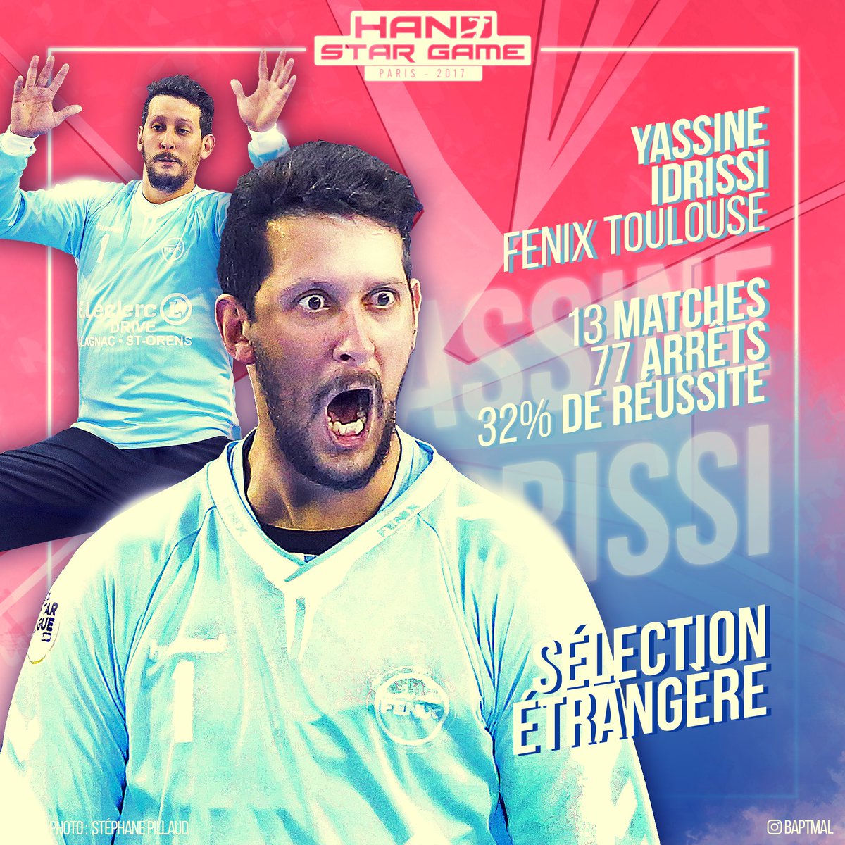 handstargame's tweet photo. #HandStatsGame J-19: on en profite pour souhaiter 1 HB à Yassine Idrissi de l' @USAMNIMESGARD en @LidlStarligue
#SélectionEtrangère #HSG2017 https://t.co/WX6LY2ILAd