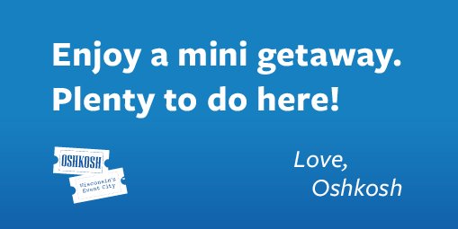 visitoshkosh's tweet photo. Look forward to something. I’m something. ;) #OshkoshIsSomething #VisitOshkosh #Oshkosh #WisconsinGetaway https://t.co/ZTCvZnKsbQ
