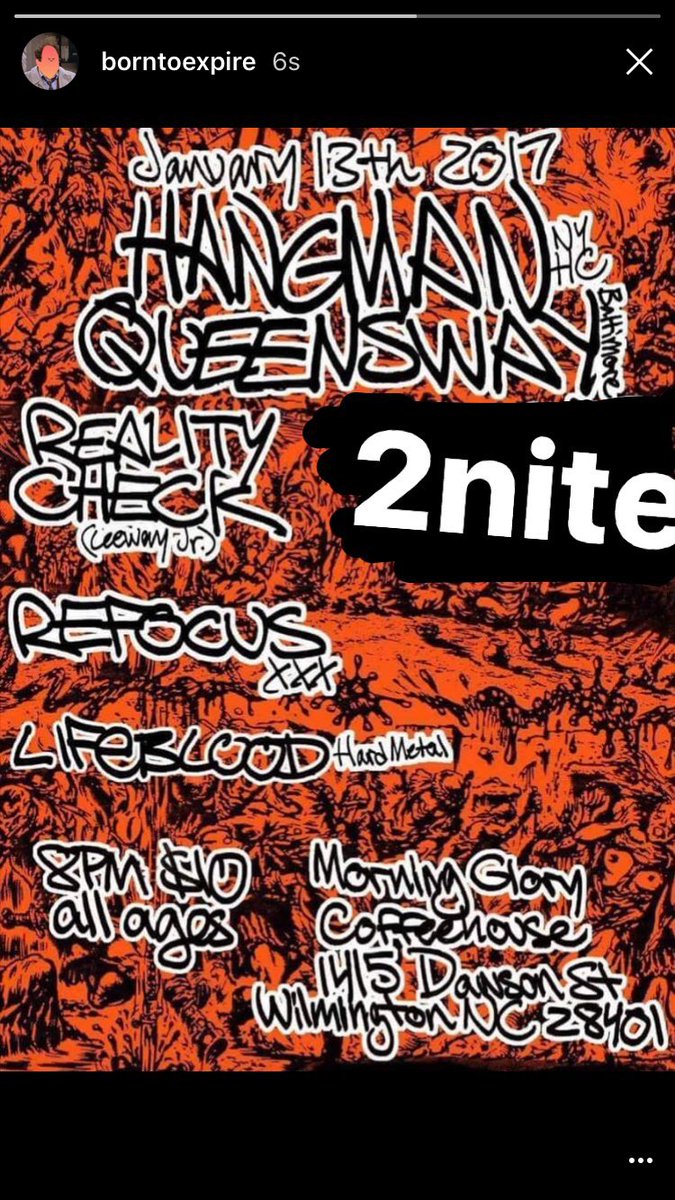 NCHC tonight. <a href="/HangmanLIHC/">Hangman</a> @refocusxnchc <a href="/lifebloodNC/">Lifeblood</a> and a goddamn <a href="/QueenswayBand/">Queensway</a> rock band