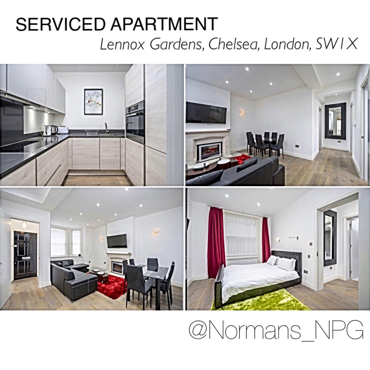 TO LET: ONE BEDROOM SERVICED APARTMENT
minimum One Week Booking!
Lennox Gardens, Chelsea, London, SW1X #NPG
