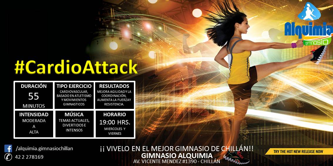 SebasYevenes's tweet photo. Hoy Viernes en #AlquimiaGym #Chillán:
💥 19:00 > #CardioAttack
💥 20:00 > #CardioTraining
NO TE LO PIERDAS!!!!!!
#GimnasioAlquimia. https://t.co/GrmMULwImm