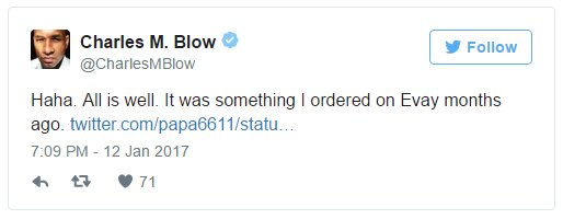MichaelLaRocca0's tweet photo. Call out @CharlesMBlow for a typo and he'll block your access to his account. Nice one. #Evay https://t.co/AmI8vmpgCf