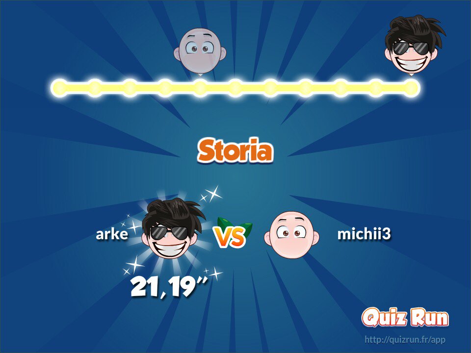 Arke78's tweet photo. Ho sconfitto Michela Licenziato su Quiz Run. Il mio nome utente è arke https://t.co/hhGZ6V9Ibf https://t.co/Iv6MH39ys8