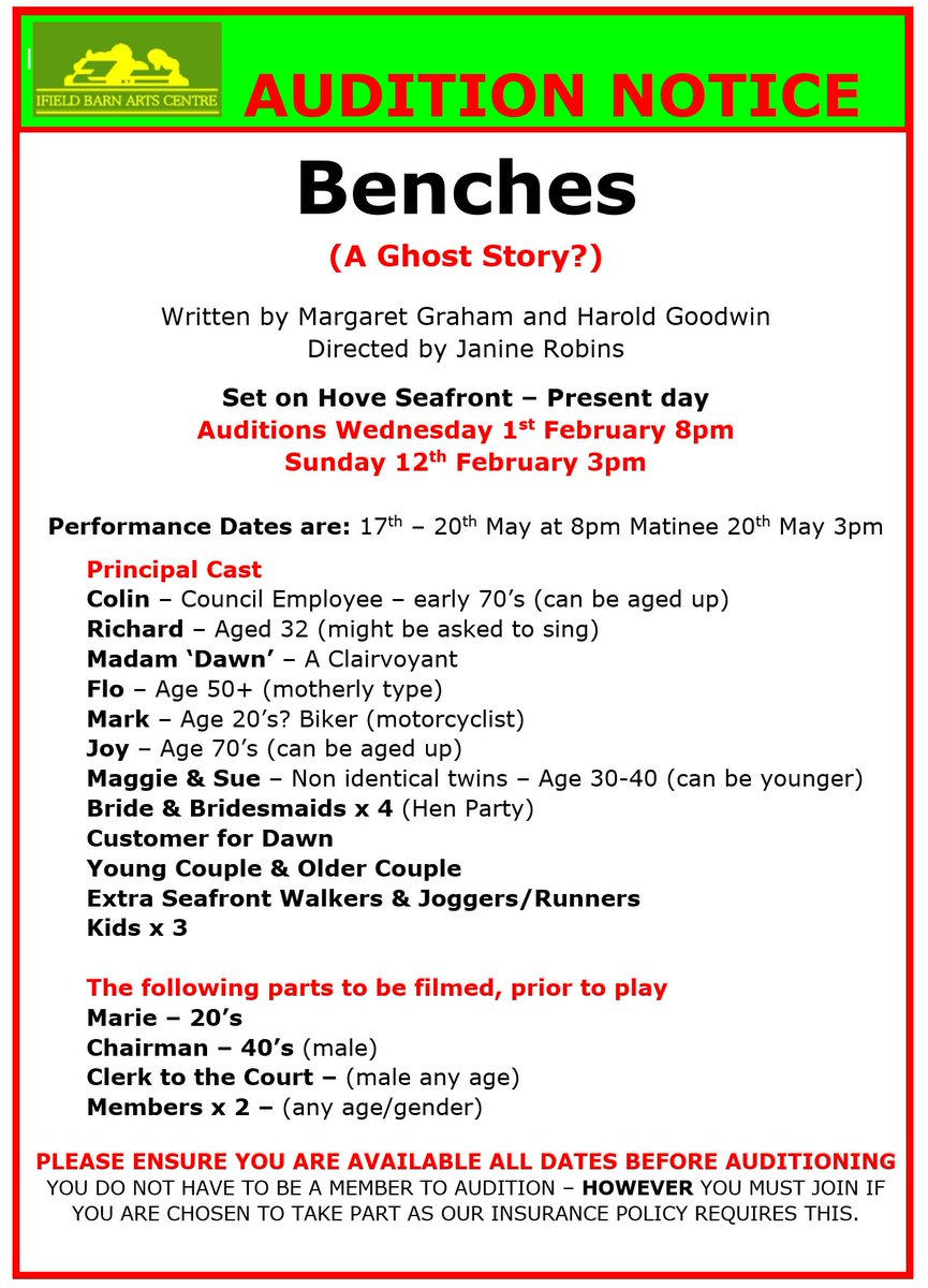 FatimaJeunesse's tweet image. @IfieldBarnTS 
IFIELD BARN THEATRE 
Ifield Street, Ifield, Crawley
RH11 0NN