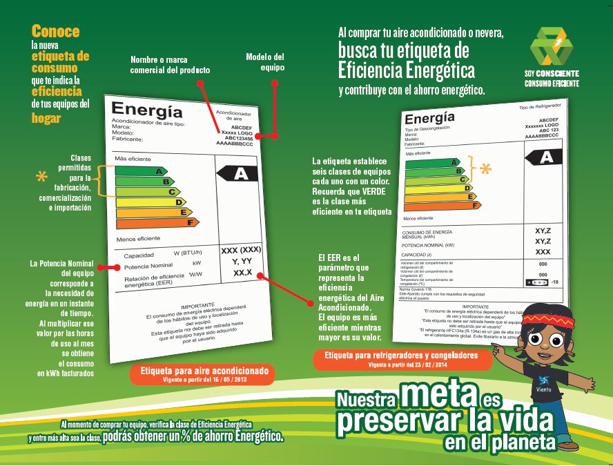 Stephanisartory's tweet photo. Al comprar un artefecto eléctrico consulta la etiqueta de eficiencia energética #SoyConscienteConsumoEficiente #GuriDependeDeTi https://t.co/5zt4Q7Ov7i
