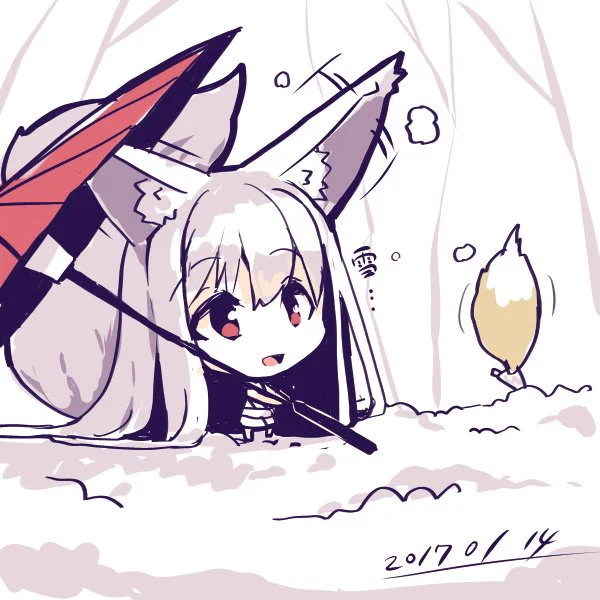 深夜のひっそり落書き!今日は銀狐子さんの日常です!雪が好き!明日早いので早めにUPして寝なければ。すごい寒波が来ているようですので皆様お気をつけください_ _。 