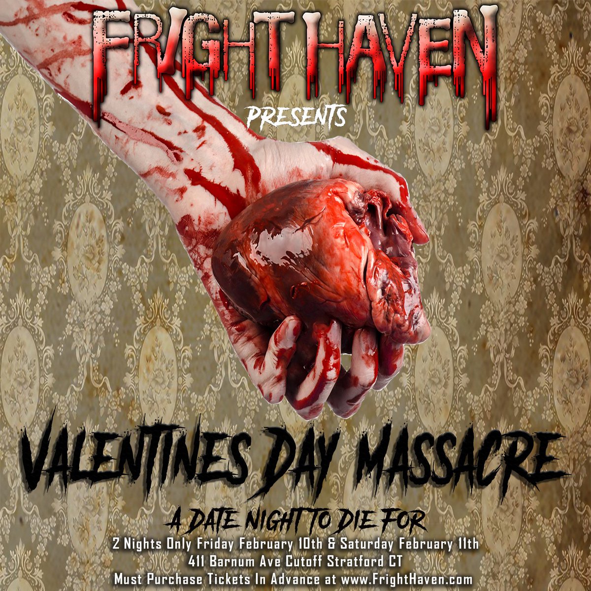 HalloweenNE's tweet photo. Today only! Get $13 tix to @FrightHaven (CT) Valentine's Day Massacre - Fri/Sat Feb 10 &amp; 11th! https://t.co/UBGpxBOjFi CODE: friday13 https://t.co/zHMlRzJPa1