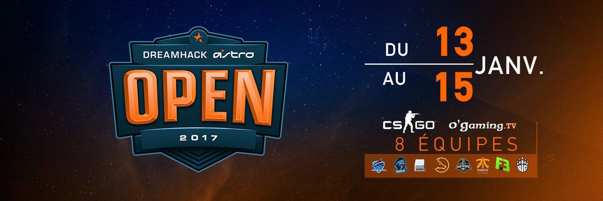 OGaming_TV's tweet photo. Suivez la @DreamHackDE sur @OGamingCSGO jusqu'au 15 janvier 👊😎
https://t.co/90VzwCI56k
#OGCSGO #DHLeipzig https://t.co/P47xx3kvq9