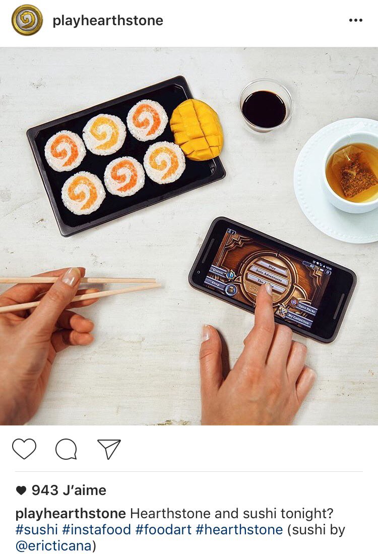 Faire plaisir avec mes sushis aux gamers  de <a href="/PlayHearthstone/">Hearthstone</a> <a href="/BlizzardCSEU_FR/">Blizzard CS EU FR</a> #sushi #hearthstone #blizzard