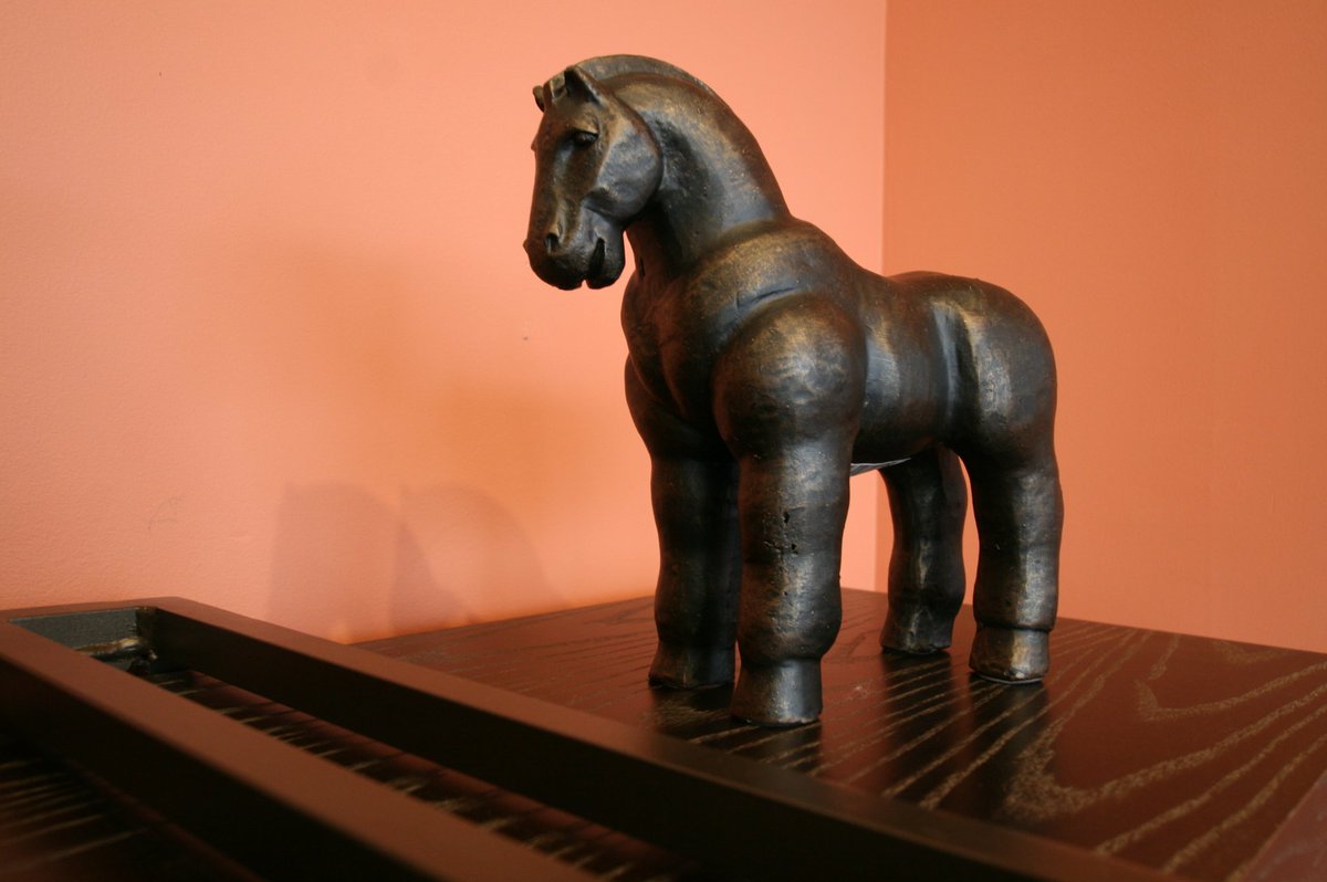 KurtzCollection's tweet image. Horsing Around | Brawny iron horse sculpture is reminiscent of a troy horse from ancient Greece.