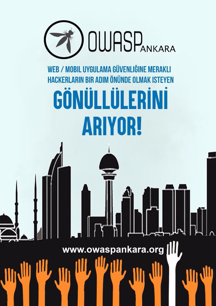 OWASP Ankara'da! 
Uygulama güvenliğinde hackerların bir adım önünde olmak için bize katılın #OWASP #sibergüvenlik