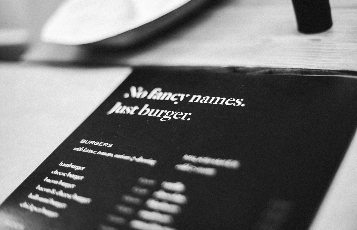 GritsGrids's tweet photo. Simplicity &amp; beautifully strong #typography defines the look for this #betterburger #branding https://t.co/U4STcHjUM5 - by @HangarAgency https://t.co/qN747GBmQw