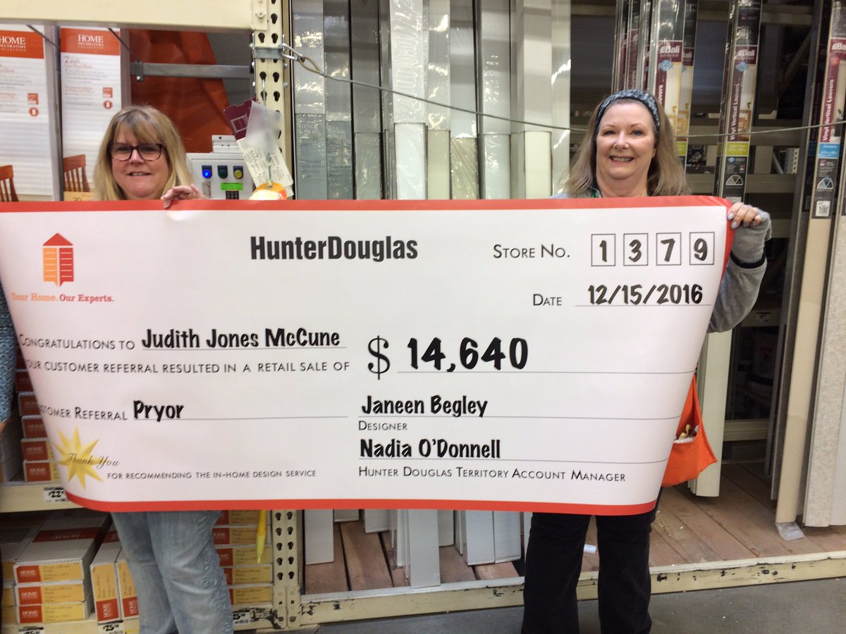 specialT1379's tweet photo. Judy bringing home a huge sale for hunter Douglas.  Proud of my flooring decor team. #PacNorthProud @ChrisKeg1 @1379SantaRosa https://t.co/3rIOAoipeG