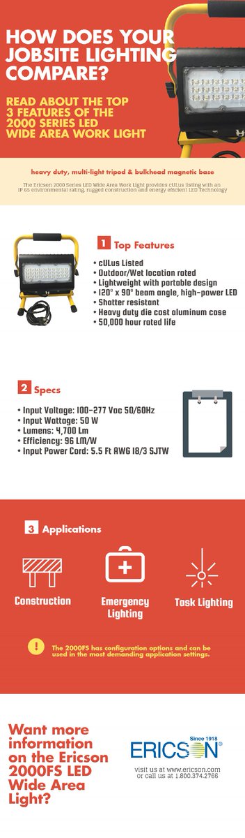EricsonMfg's tweet image. Product Spotlight: 2000 FS: hubs.ly/H05TNFd0 #LED #JobSiteLighting #TemporaryLighting