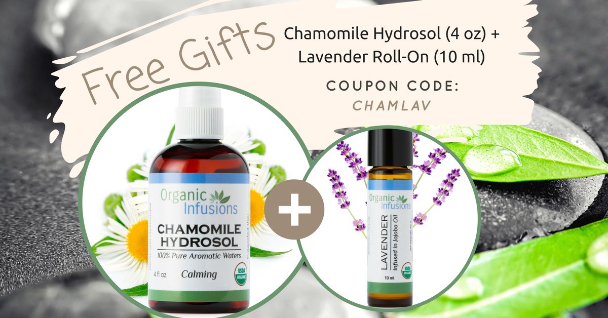 OInfusions's tweet image. Free Gifts with your next order of $99 or more with coupon code CHAMLAV 💞 🎉 #EssentialOils #Aromatherapy #EssentialOil #Lavender #Chamomile