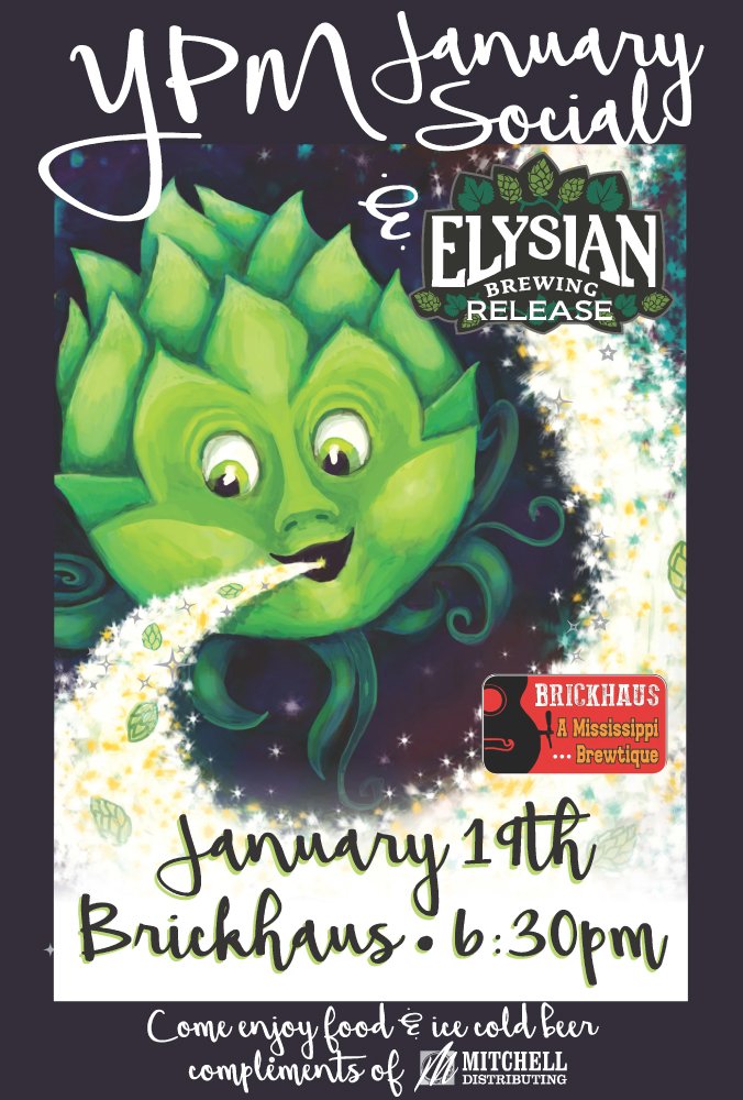 BeerMeridianMS's tweet image. Join us on January 19th at @BrickhausMS starting at 6:30pm and enjoy some ice cold @ElysianBrewing beers and delicious food! See you there!