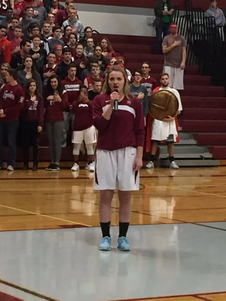 StarpointGBball's tweet photo. Senior Willow Lunn singing the National Anthem at winter pep rally https://t.co/39LC9Lb9Qd