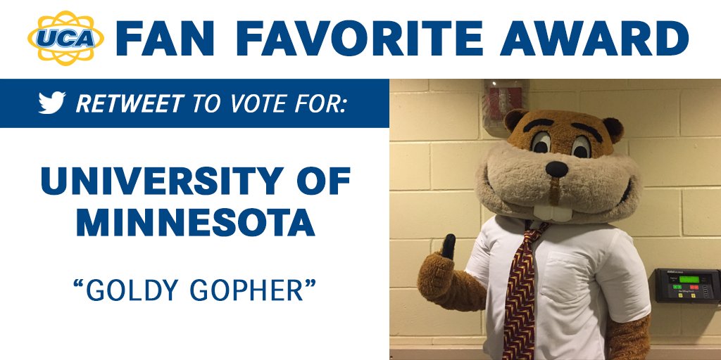 RT to vote NOW for Goldy Gopher! #UCAnationals