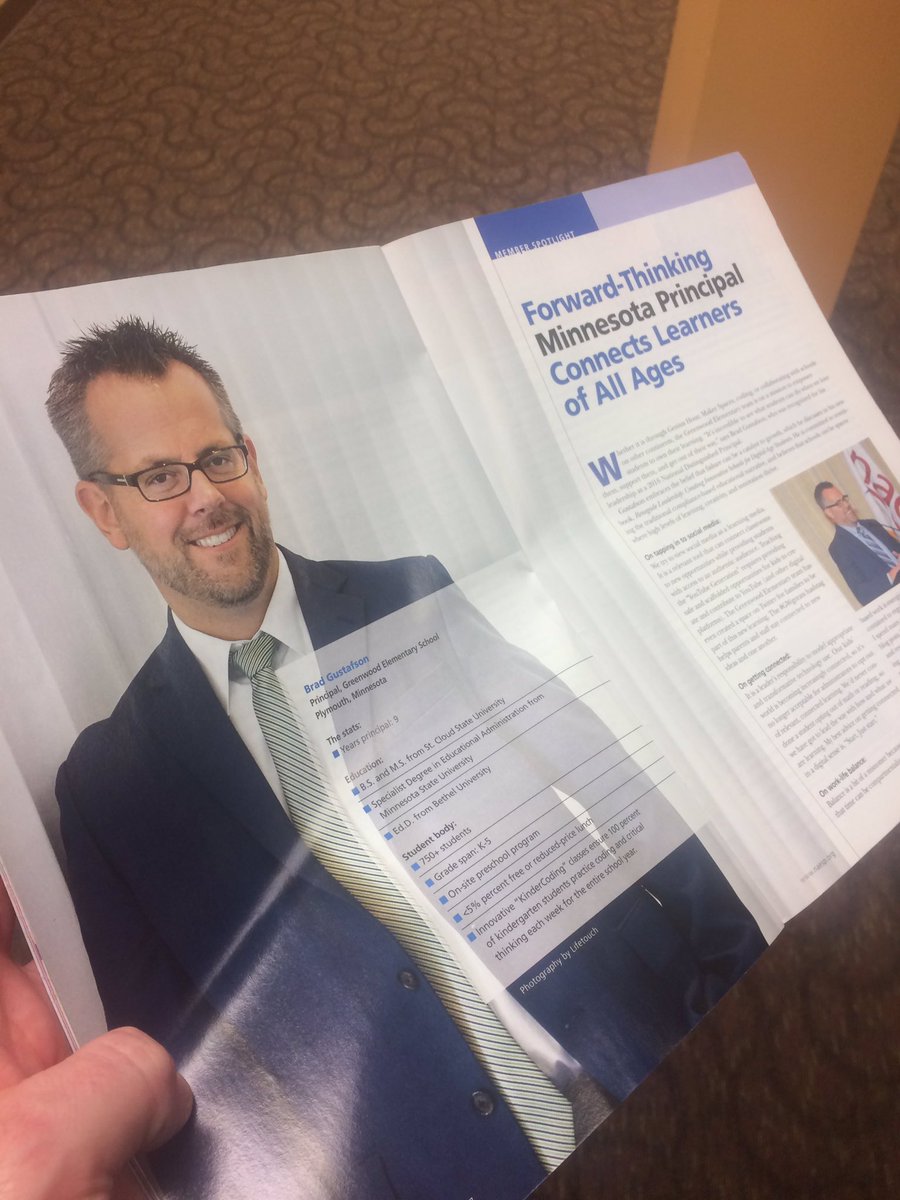 AndrewBroere's tweet photo. I know this guy! I shook his hand! Excited to read Brad's take on #connectEd learners. #mindshare16 @NAESP #principalmag https://t.co/CV1VFORbsO