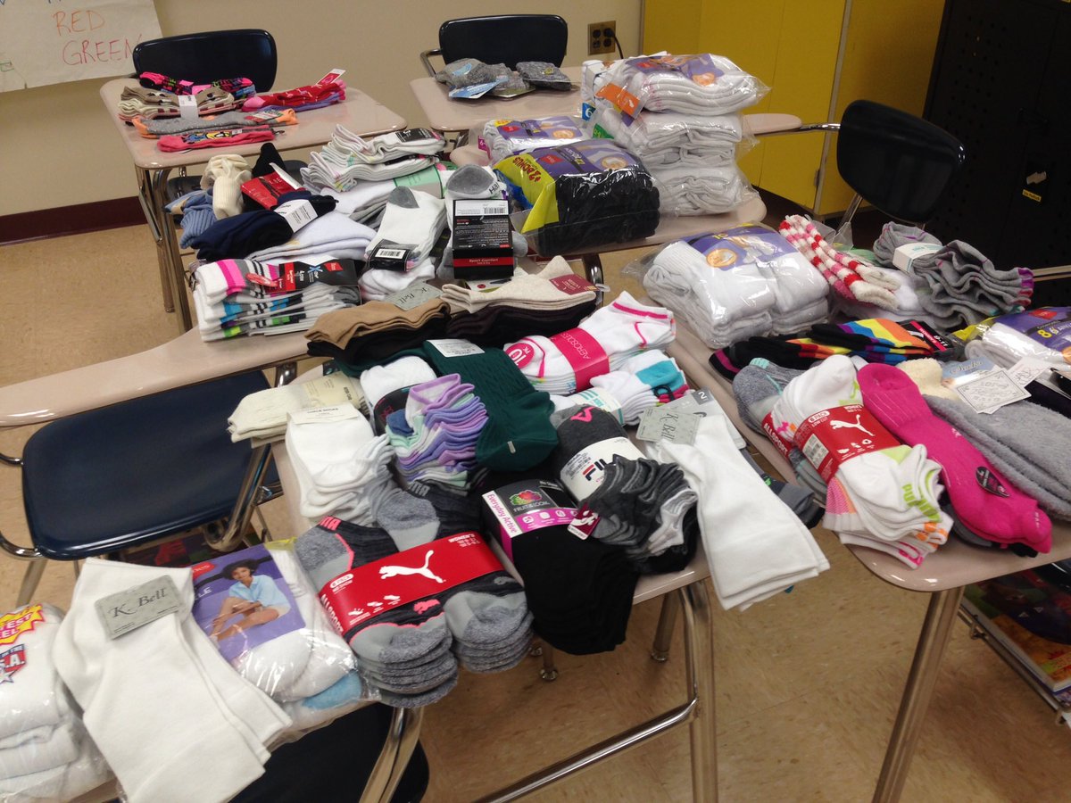 MsStilesPsych's tweet photo. This is what strong, caring, &amp; united schools can do! Thanks for a successful Sock Drive! ❤️#EdRising #IrondaleNation #SoCloseToOurGoal https://t.co/tFFqlNdYmq