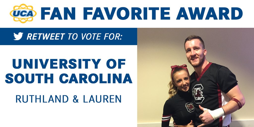 UCAupdates's tweet photo. RT to vote NOW for Rutland &amp; Lauren! #UCAnationals https://t.co/H7Ru0W0dcF