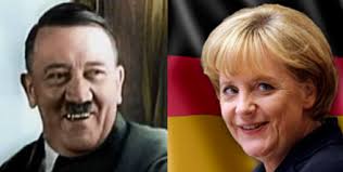 Habzz55's tweet photo. Angela #Merkel sitting on Daddy's Lap Hasn't changed much has she ? #DumpMerkel https://t.co/A50SnJvTIX
