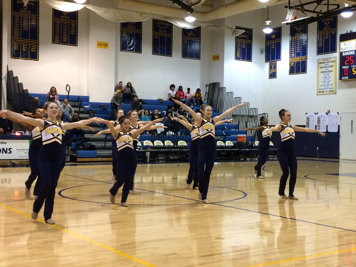 Great collaboration b/t <a href="/BCCPOMS/">B-CC Poms Team</a> &amp; drumline <a href="/bcchoops/">B-CC Battlin’ Barons Boys Basketball</a> halftime tonight! <a href="/senorblancoBCC/">Marshall White</a>