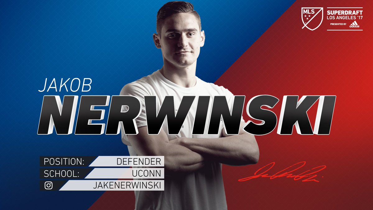 MLS's tweet photo. .@WhitecapsFC select @UConnMSOC defender @jake_nerwinski with the 7th overall pick. #SuperDraft https://t.co/kAtRl1MLJL