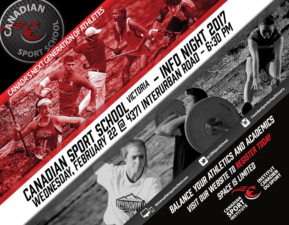 csipacific's tweet photo. Register for #CSSInfoNight on Feb. 22! Learn the perks @CdnSportSchool offers high school students in #YYJ → https://t.co/nzrUxUx355 https://t.co/QjMxxmdXER