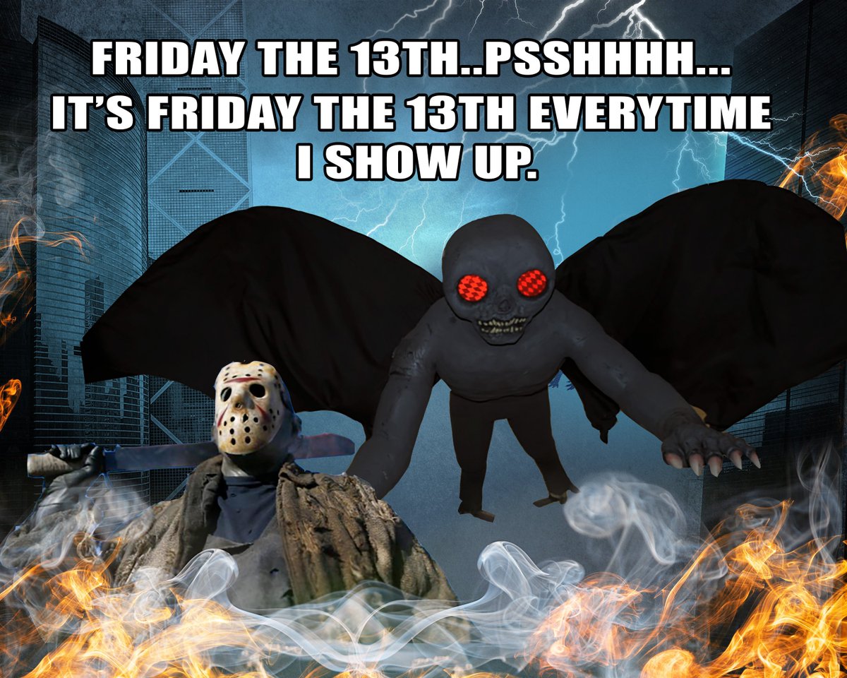 mothmanfestival's tweet photo. ...Mic drop.  #mothmansayshappyfridaythe13th https://t.co/Ron9rhb3c0