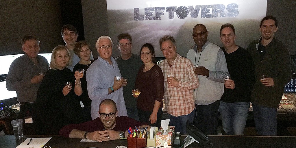 Damon Lindelof, Mimi Leder and the post-production team toast to the final playback of the season. #TheLeftovers returns April 2017.