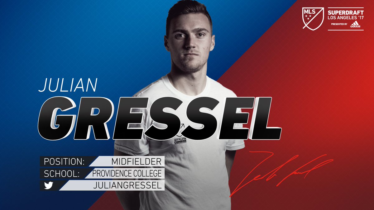 MLS's tweet photo. Time for #8. @ATLUTD take midfielder @JulianGressel from @PCFriarsMSoccer. #SuperDraft https://t.co/g2ORB3qJ1H