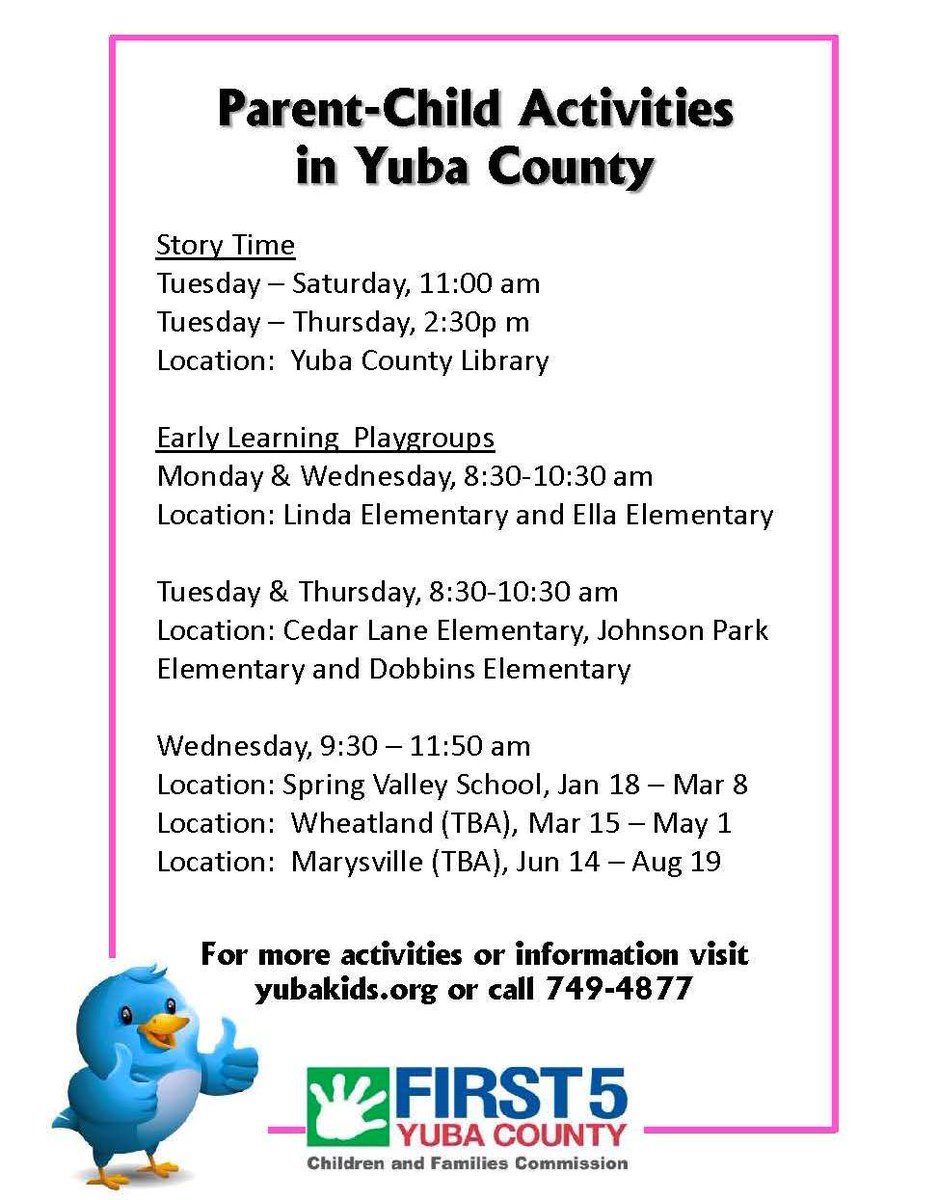 first5yuba's tweet photo. Make sure to schedule some time to get out with your child before the next round of rain!  Here are some great activities... https://t.co/zR20ZE3cZL