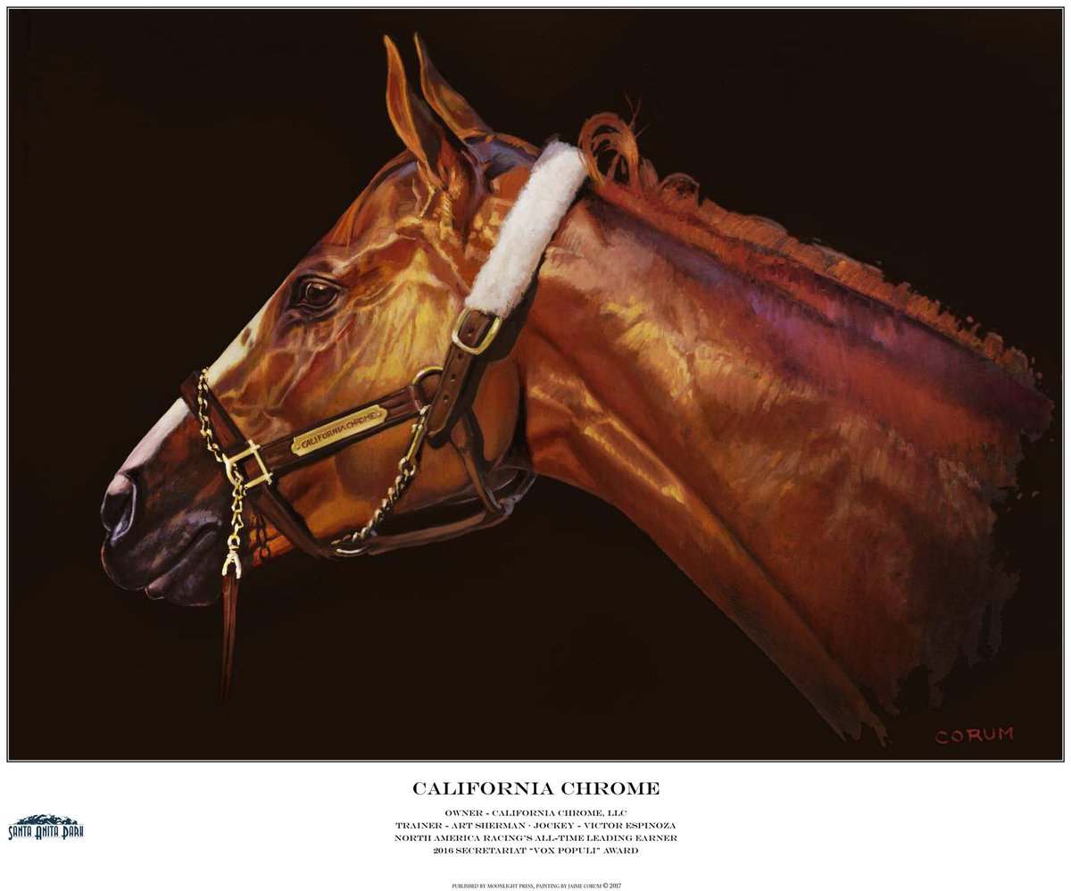 AfterFinishLine's tweet photo. Excited to have these California Chrome prints autographed by Victor, Art &amp; Perry at Santa Anita tomorrow. THX for the memories. Love this!! https://t.co/6AfNsU2hWc