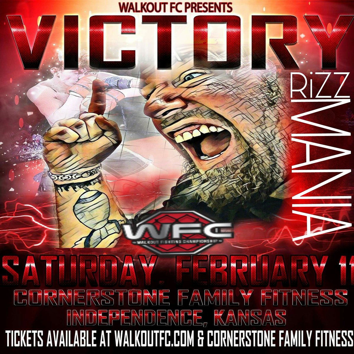 realaaronvincen's tweet photo. WFC5 VICTORY FEBRUARY 11TH INDEPENDENCE KS IN FRONT OF THE BEST CROWD EEVVVEEERRR..... MCed by yours truly the RiZZ #RiZZMANIA #infullaffect https://t.co/EiRowUYdTa