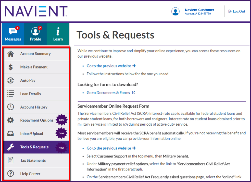 Navient on Twitter: "You now have more menu options on your https://t ...